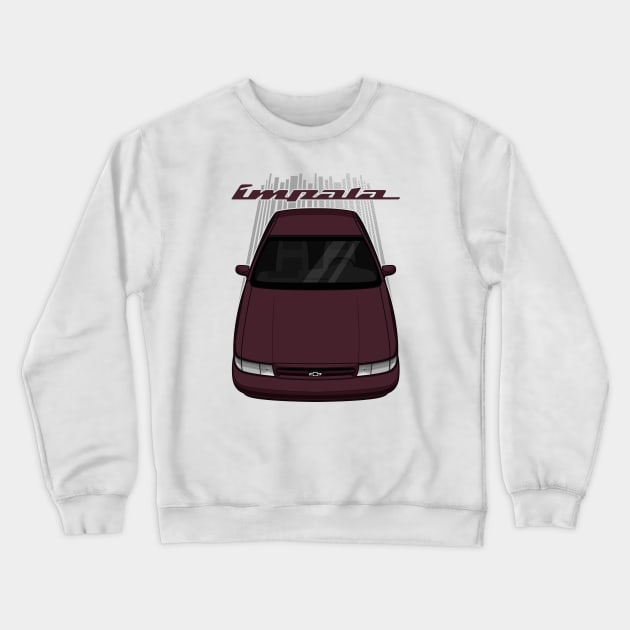 Chevrolet Impala SS 1994 - 1996 - dark cherry red Crewneck Sweatshirt by V8social